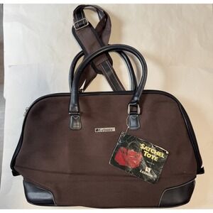 Leisure Satchel Tote Brown / Black With Adjustable Strap NWT